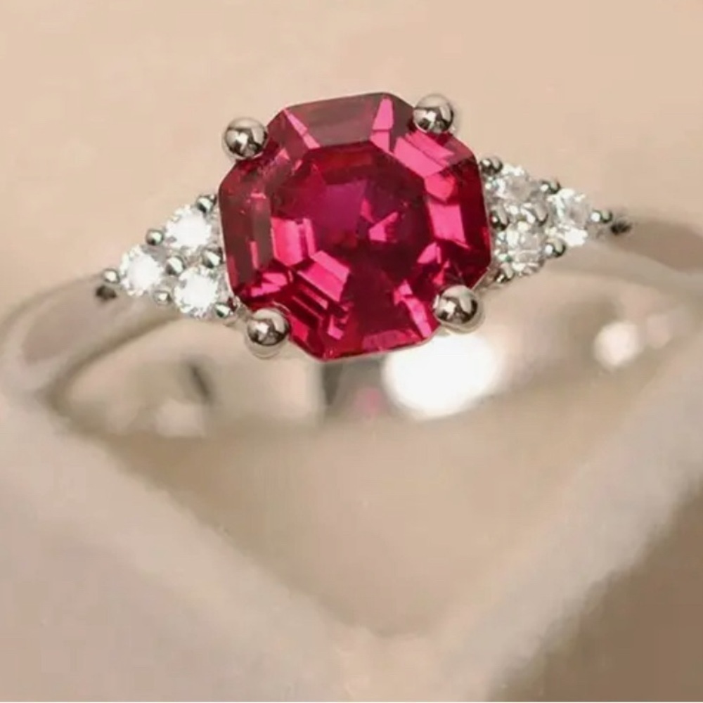 Red Ruby Ring Synthetic